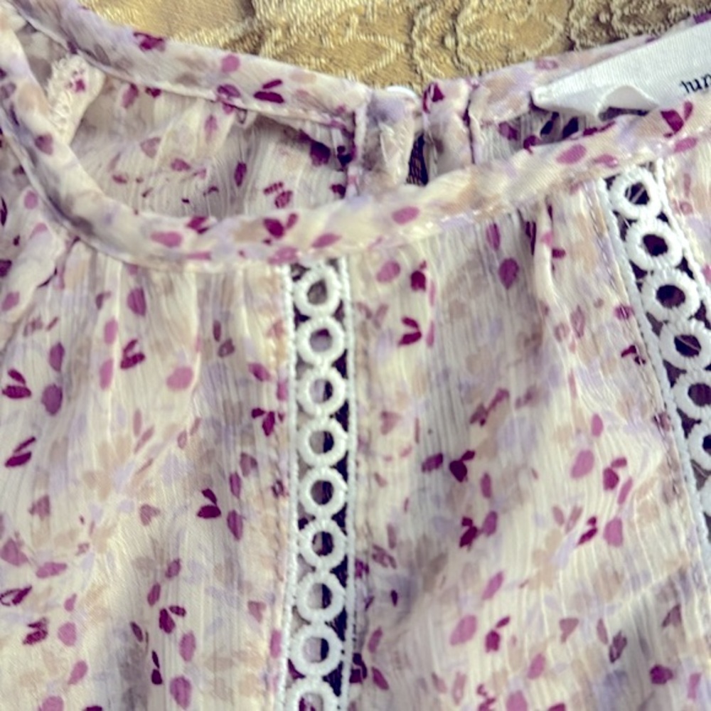 JUNE & HUDSON. Long sleeves, boho top. Size S. White‎ w/small purple flow… - Picture 9 of 9
